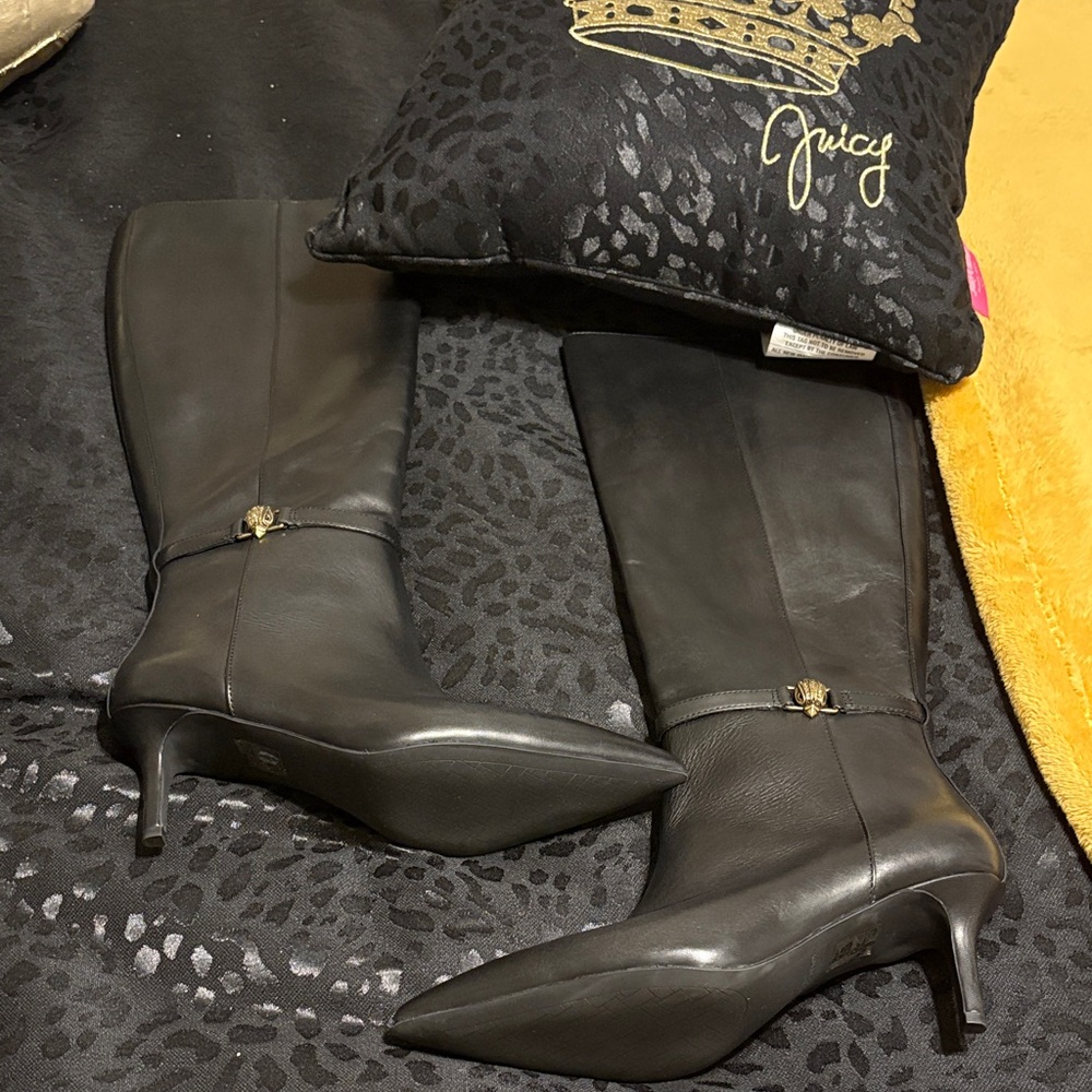 Kurt Keiger Black Tall Kensington Boots New US8.5